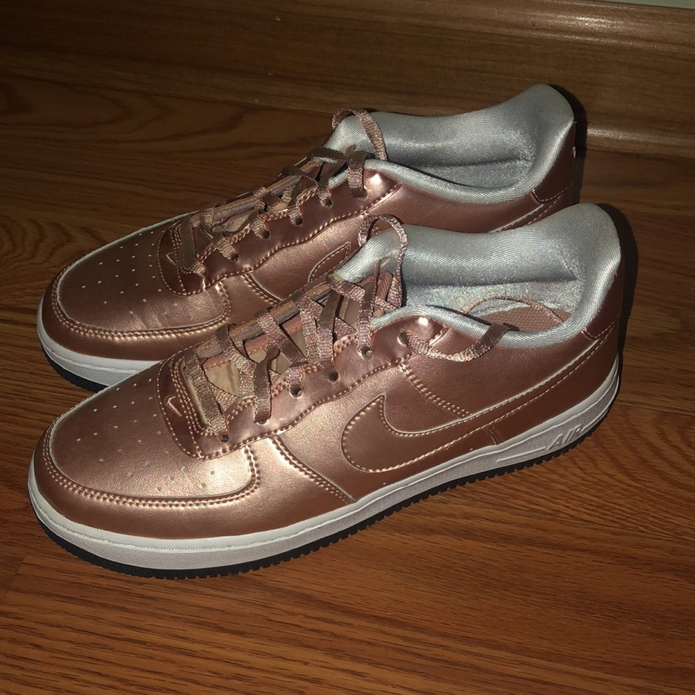 Nike air forces…metallic rose gold